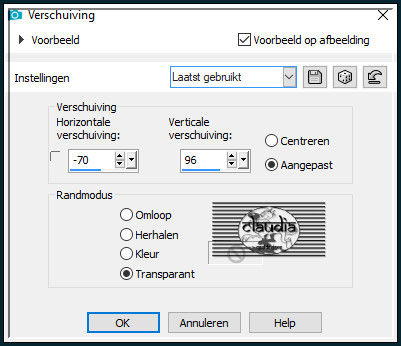 Effecten - Afbeeldingseffecten - Verschuiving :