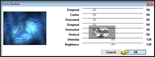 Effecten - Insteekfilters - Graphics Plus - Cross Shadow :