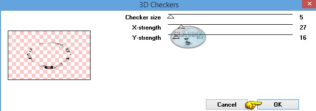 Instellingen filter Toadies - 3D Checkers