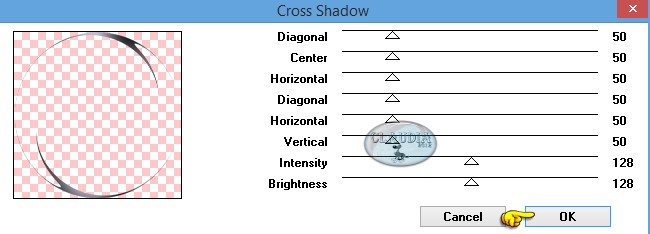 Instellingen filter Graphics Plus - Cross Shadow