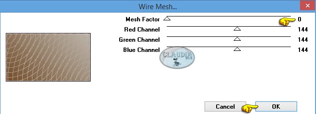 Instellingen filter Tramages - Wire Mesh