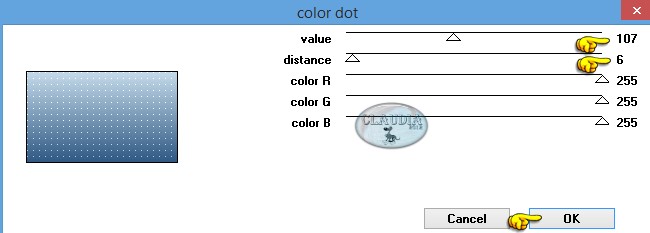 Instellingen filter Penta.com - color dot