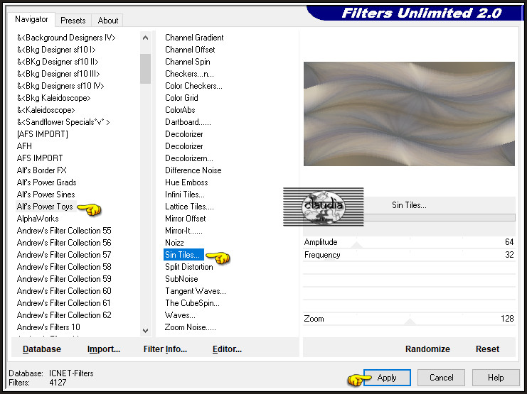 Effecten - Insteekfilters - <I.C.NET Software> - Filters Unlimited 2.0 - Alf's Power Toys - Sin Tiles