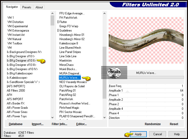 Effecten - Insteekfilters - <I.C.NET Software> - Filters Unlimited 2.0 - &<BKg Designer sf10 II> - MURUs Wave