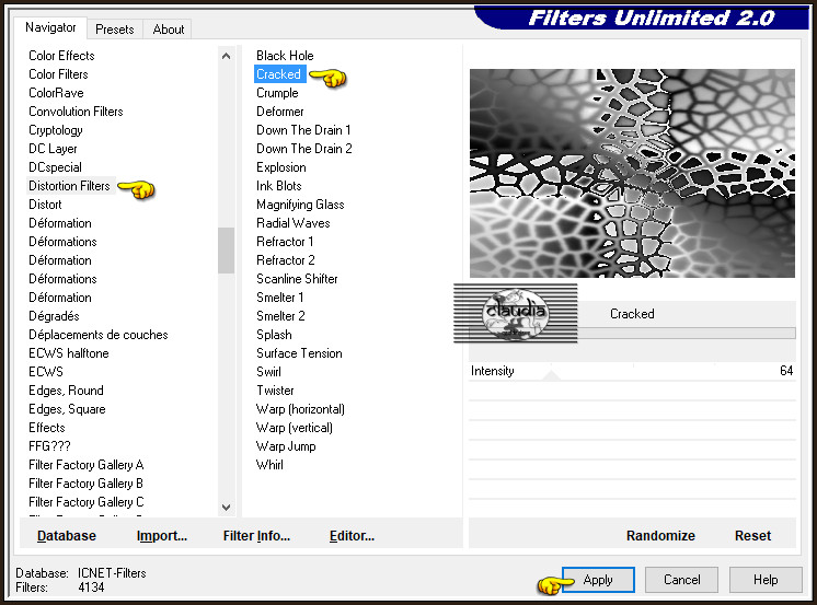 Effecten - Insteekfilters - <I.C.NET Software> - Filters Unlimited 2.0 - Distortion Filters - Cracked