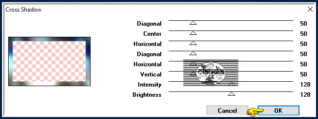 Effecten - Insteekfilters - Graphics Plus - Cross Shadow 