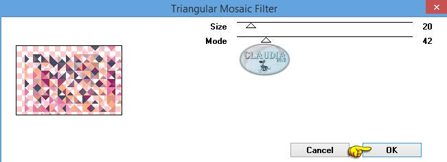 Instellingen filter Filter Factory Gallery A - Triangular Mosaic Filter