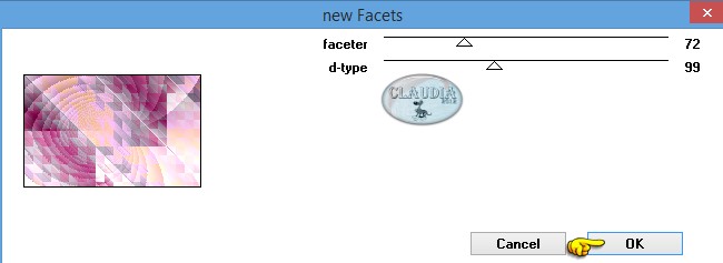 Instellingen filter Kang 1 - new Facets