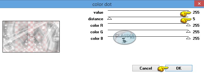Instellingen filter penta.com - color dot
