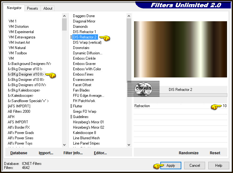 Effecten - Insteekfilters - <I.C.NET Software> - Filters Unlimited 2.0 - &<BKg Designer sf10 II> - DIS Refractor 2 :