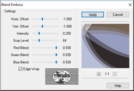 Effecten - Insteekfilters - FM Tile Tools - Blend Emboss