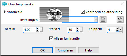 Aanpassen - Scherpte - Onscherp masker