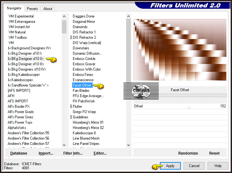Effecten - Insteekfilters - <I.C.NET Software> - &<Bkg Designer sf10 II - Facet Offset