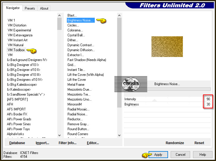 Effecten - Insteekfilters - <I.C.NET Software> - Filters Unlimited 2.0 - VM Toolbox - Brightness Noise