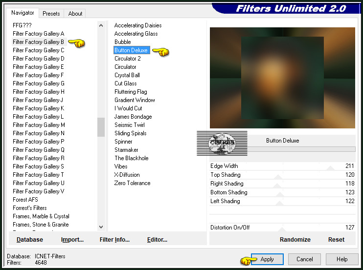 Effecten - Insteekfilters - <I.C.NET Software> - Filters Unlimited 2.0 - Filter Factory Gallery B - Button Deluxe :