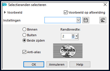 Selecties - Wijzigen - Selectieranden selecteren