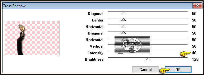 Effecten - Insteekfilters - Graphics Plus - Cross Shadow