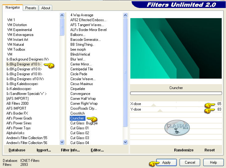 Effecten - Insteekfilters - <I.C.NET Software> - Filters Unlimited 2.0 - &<Bkg Designer sf10 I > - Cruncher