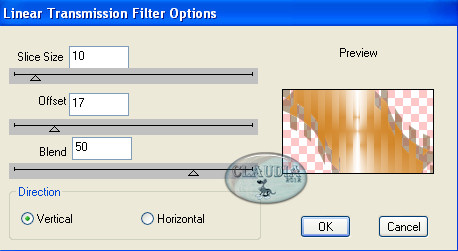 Instellingen filter DSB Flux - Linear Transmission