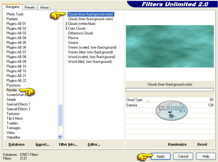 Instellingen filter FIlters Unlimited