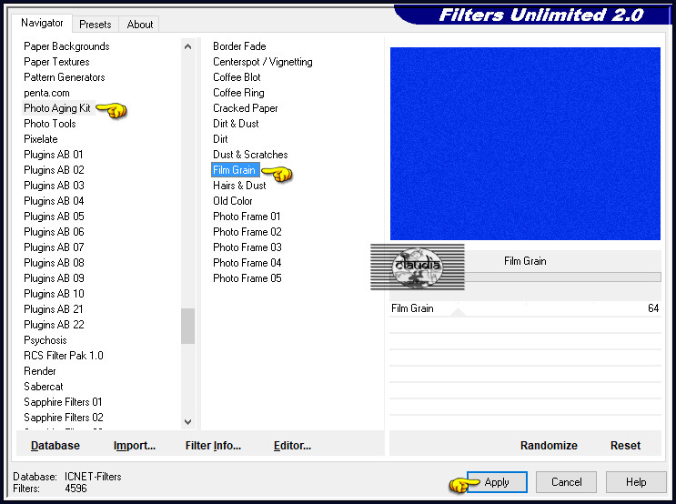 Effecten - Insteekfilters - <I.C.NET Software> - Filters Unlimited 2.0 - Photo Aging Kit - Film Grain