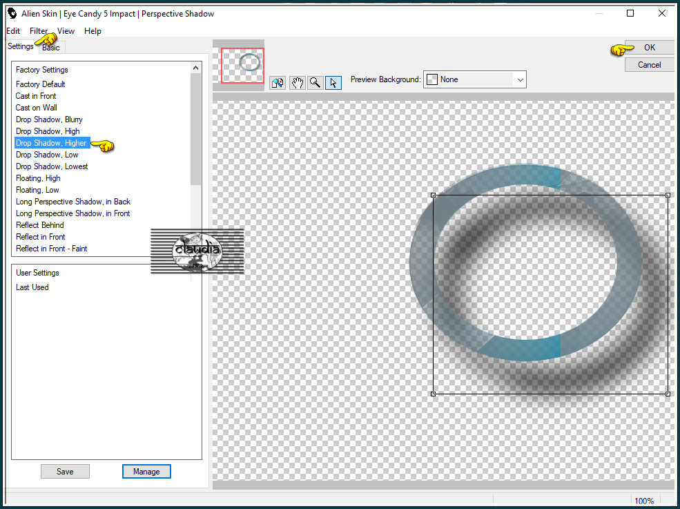 Effecten - Insteekfilters - Alien Skin Eye Candy 5 : Impact - Perspective Shadow : 