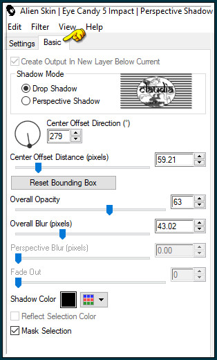 Effecten - Insteekfilters - Alien Skin Eye Candy 5 : Impact - Perspective Shadow