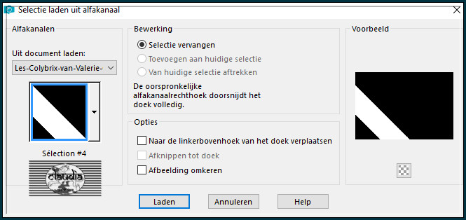 Selecties - Selectie laden/opslaan - Selectie laden uit alfakanaal : Sélection #4