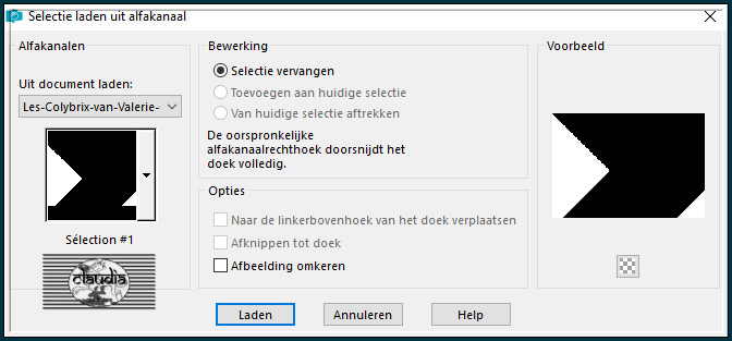 Selecties - Selectie laden/opslaan - Selectie laden uit alfakanaal : Sélection #1