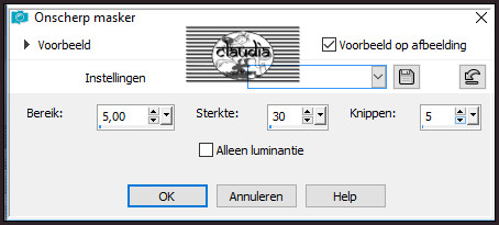 Aanpassen - Scherpte - Onscherp masker 