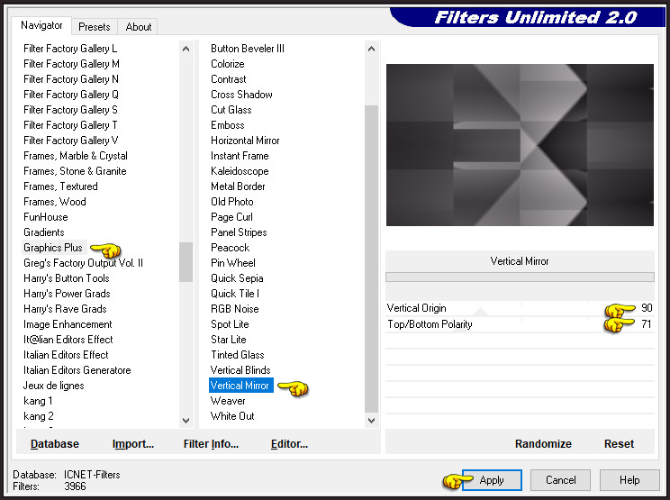 Effecten - Insteekfilters - <I.C.NET Software> - Filters Unlimited 2.0 - Graphics Plus - Vertical Mirror