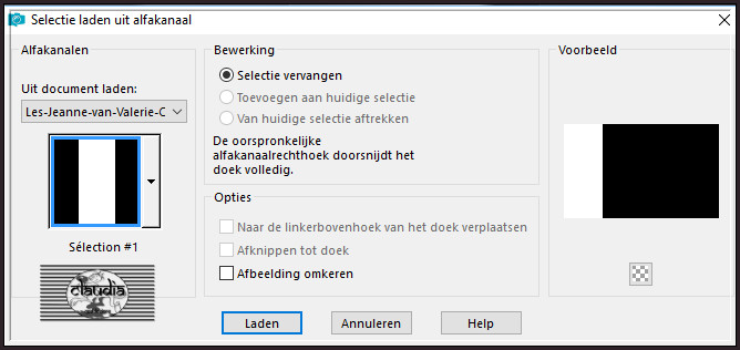 Selecties - Selectie laden/opslaan - Selectie laden uit alfakanaal : Sélection #1