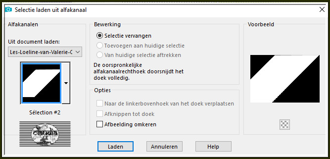 Selecties - Selectie laden/opslaan - Selectie laden uit alfakanaal : Sélection #2