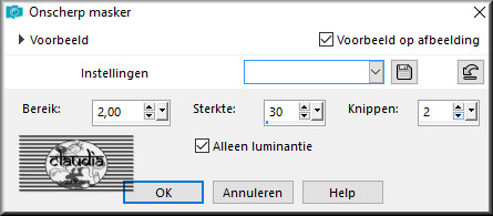 Aanpassen - Scherpte - Onscherp masker