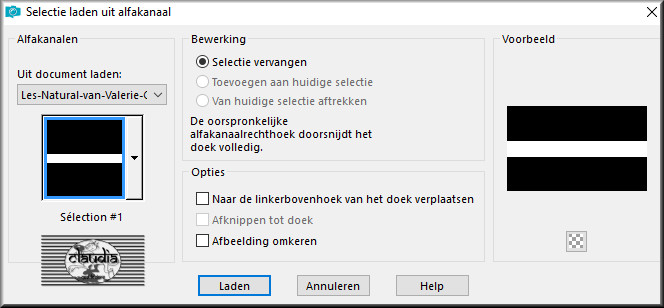 Selecties - Selectie laden/opslaan - Selectie laden uit alfakanaal : Sélection #1