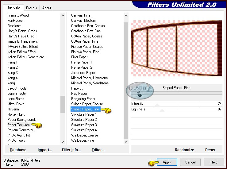 Effecten - Insteekfilters - <I.C.NET Software> - Filters Unlimited 2.0 - Paper Textures - Striped Paper, Fine