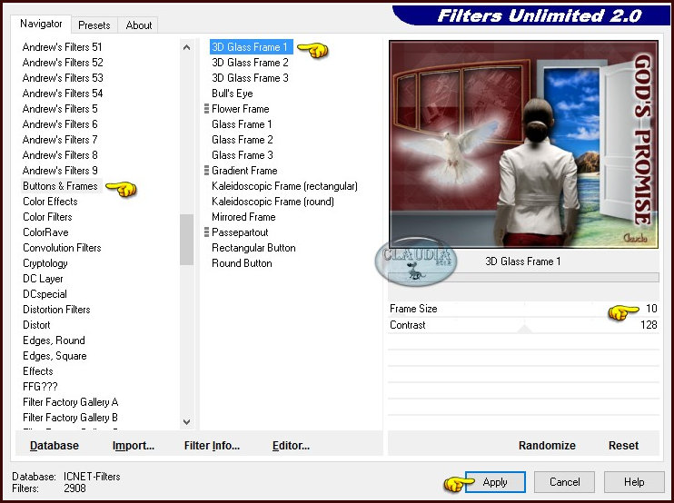 Effecten - Insteekfilters - <I.C.NET Software> - Filters Unlimited 2.0 - Buttons & Frames - 3D Glass Frame 1 