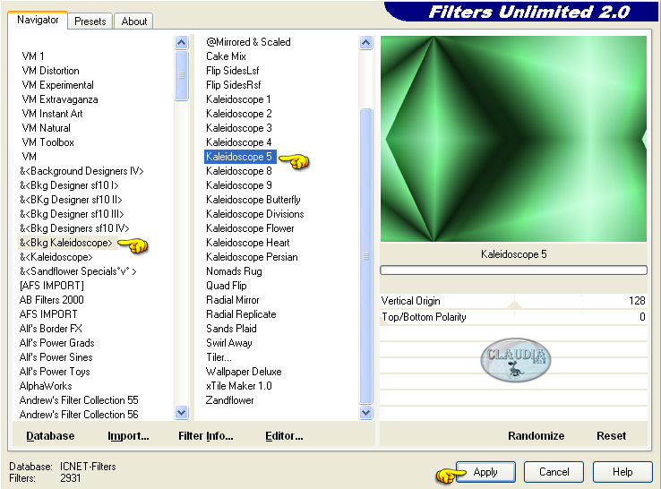 Effecten - Insteekfilters - <I.C. NET Software> - Filters Unlimited 2.0 - &<Bkg Kaleidoscope> - Kaleidoscope 5