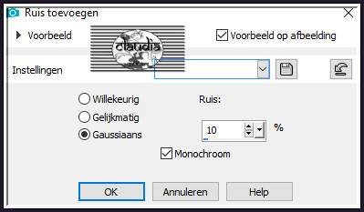 Aanpassen - Ruis toevoegen/verwijderen - Ruis toevoegen