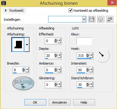 Effecten - 3D Effecten - Afschuining binnen