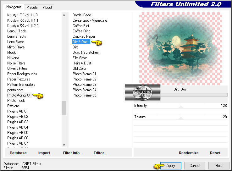 Effecten - Insteekfilters - <I.C.Net Software> - Filters Unlimited 2.0 - Photo Aging Kit - Dirt & Dust 