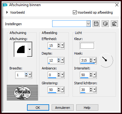 Effecten - 3D-Effecten - Afschuining binnen 