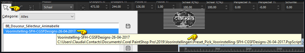 Zoek mijn Voorinstelling "Preset_Pick_Voorinstelling-SFH-CGSFDesigns-26-04-2017"