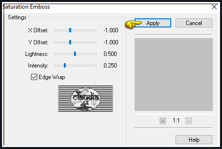 Effecten - Insteekfilters - FM Tile Tools - Saturation Emboss