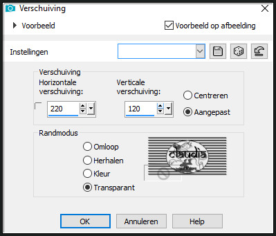 Effecten - Afbeeldingseffecten - Verschuiving