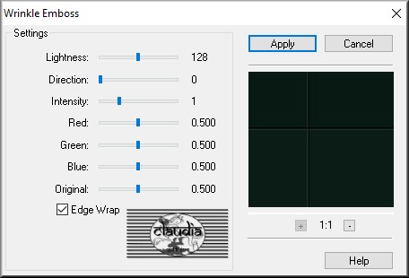 Effecten - Insteekfilters - FM Tile Tools - Wrinkle Emboss