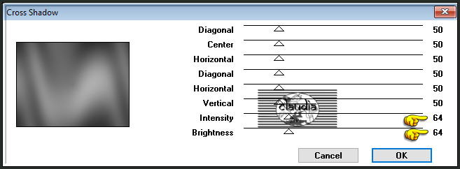 Effecten - Insteekfilters - Graphics Plus - Cross Shadow