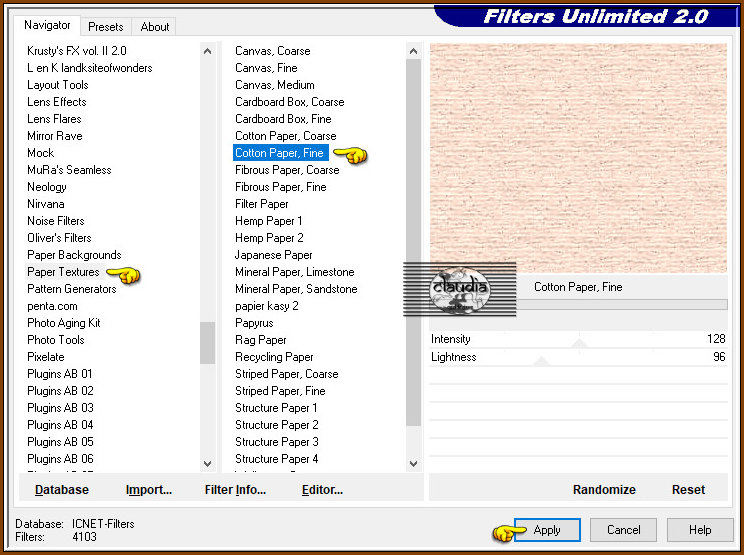 Effecten - Insteekfilters - <I.C.NET Software> - Filters Unlimited 2.0 - Paper Textures - Cotton Paper, Fine
