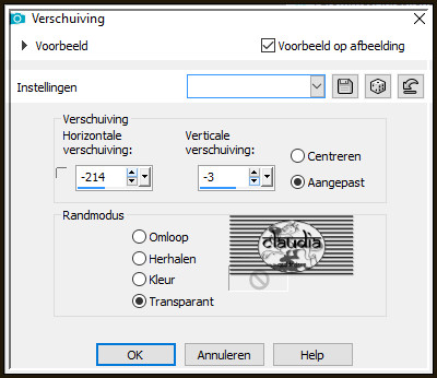 Effecten - Afbeeldingseffecten - Verschuiving