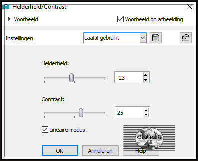 Aanpassen - Helderheid en contrast - Helderheid/Contrast